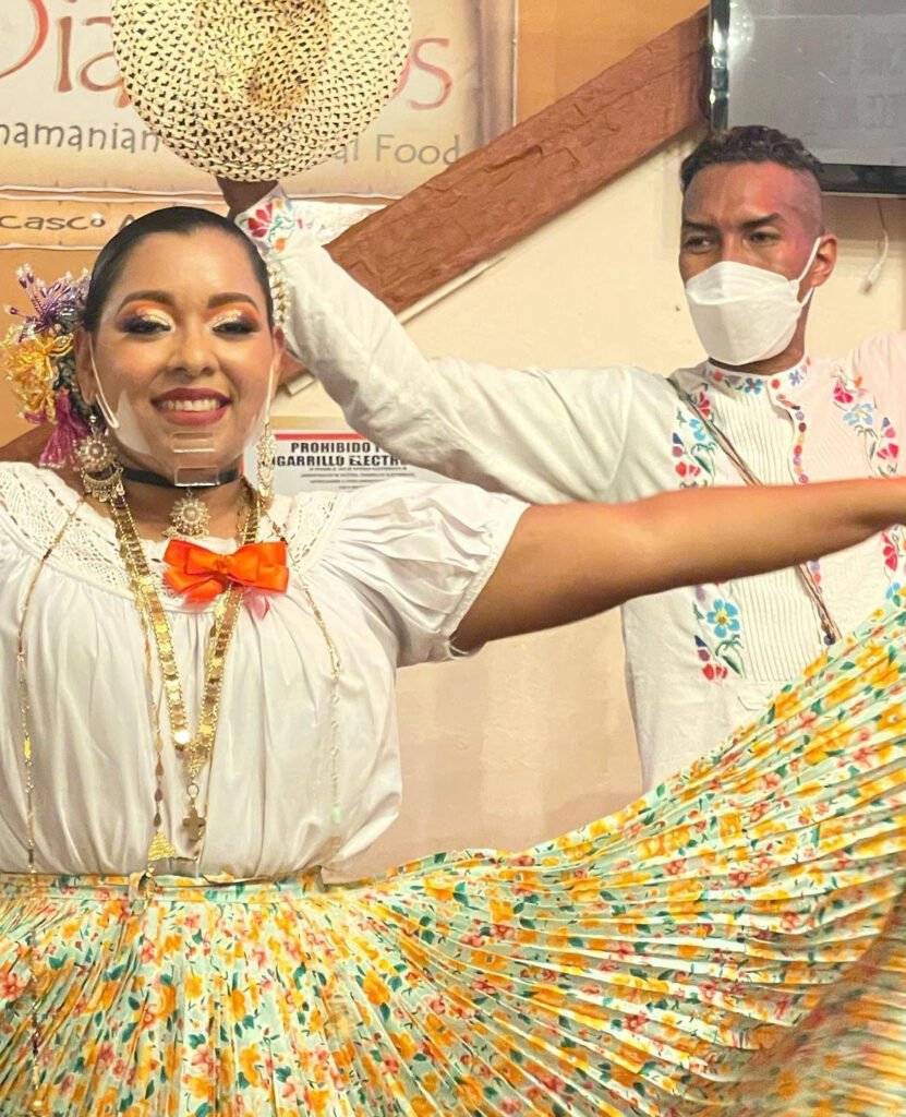 Folkloric dancers at Diablicos restaurant, Panama City, Panama.