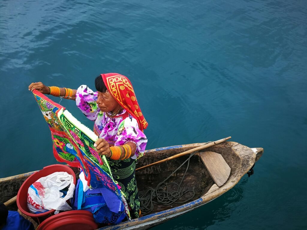 Guna woman transporting her goods