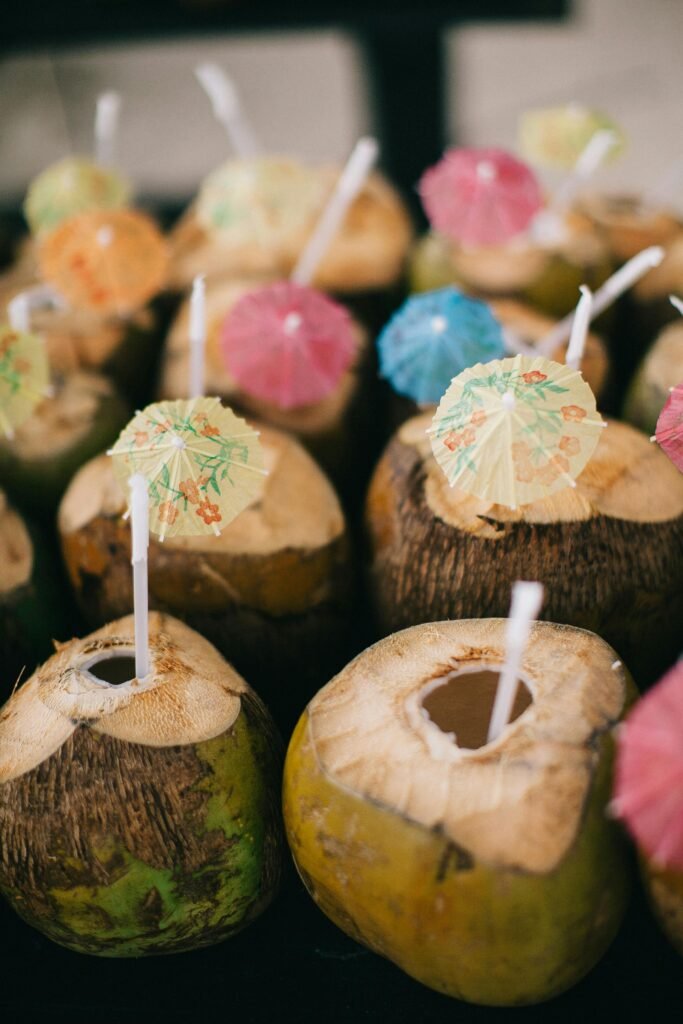 Pipa fria is the simplest of street foods, chilled coconut water served with a straw