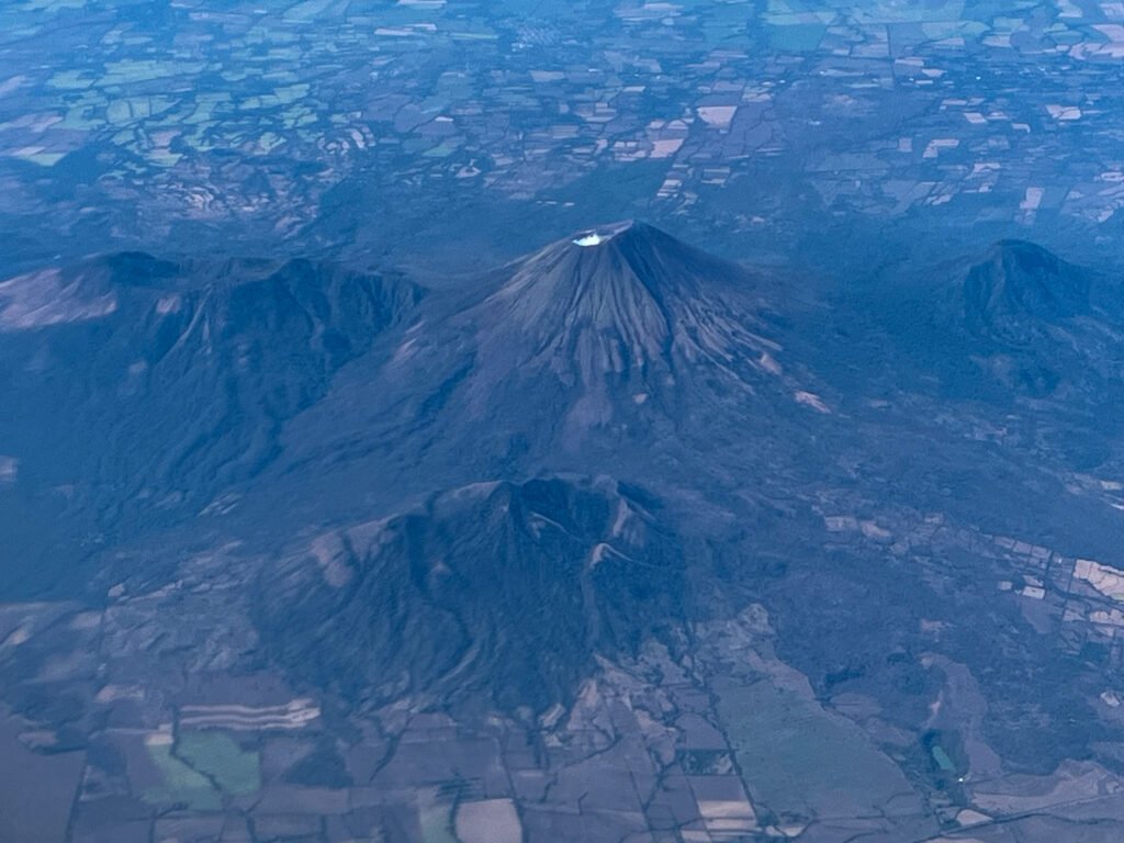 epic volcano views flying over Nicaragua.