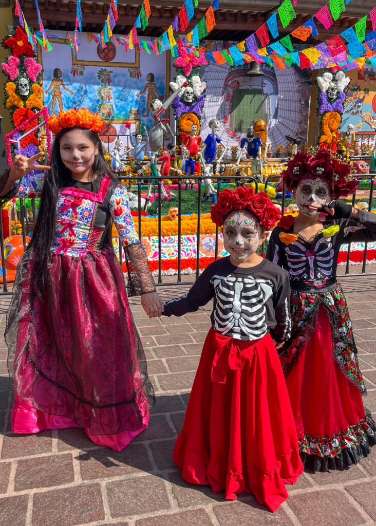 Little girls celebrate Day of the Dead in Coyocan.
