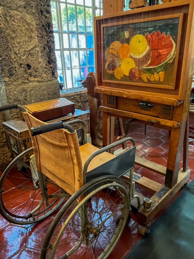Frida Kahlo's wheelchair and art studio are fascinating.