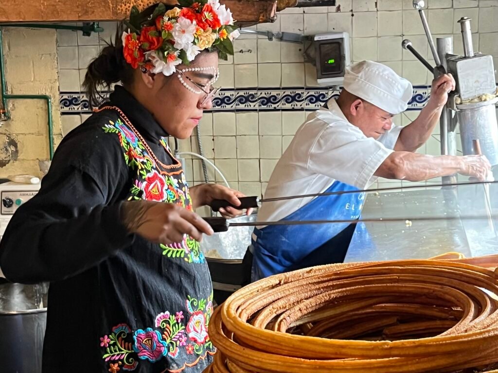 Churreria El Moro churns out churros by the meter.