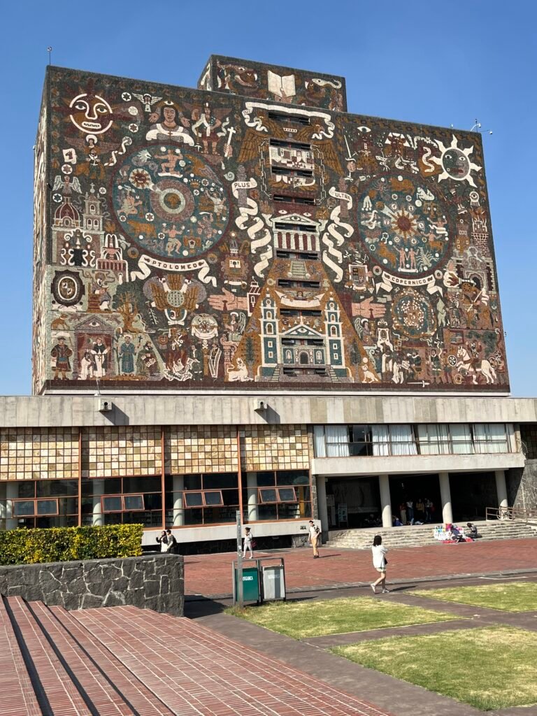 Amazing, ornate murals of UNAM, Universidad Nacional Autonomo de Mexico.