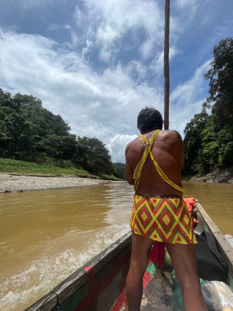 Emberá guide on the Chagres River. THE EMBERA OF PANAMA TRULY A WORLD AWAY
